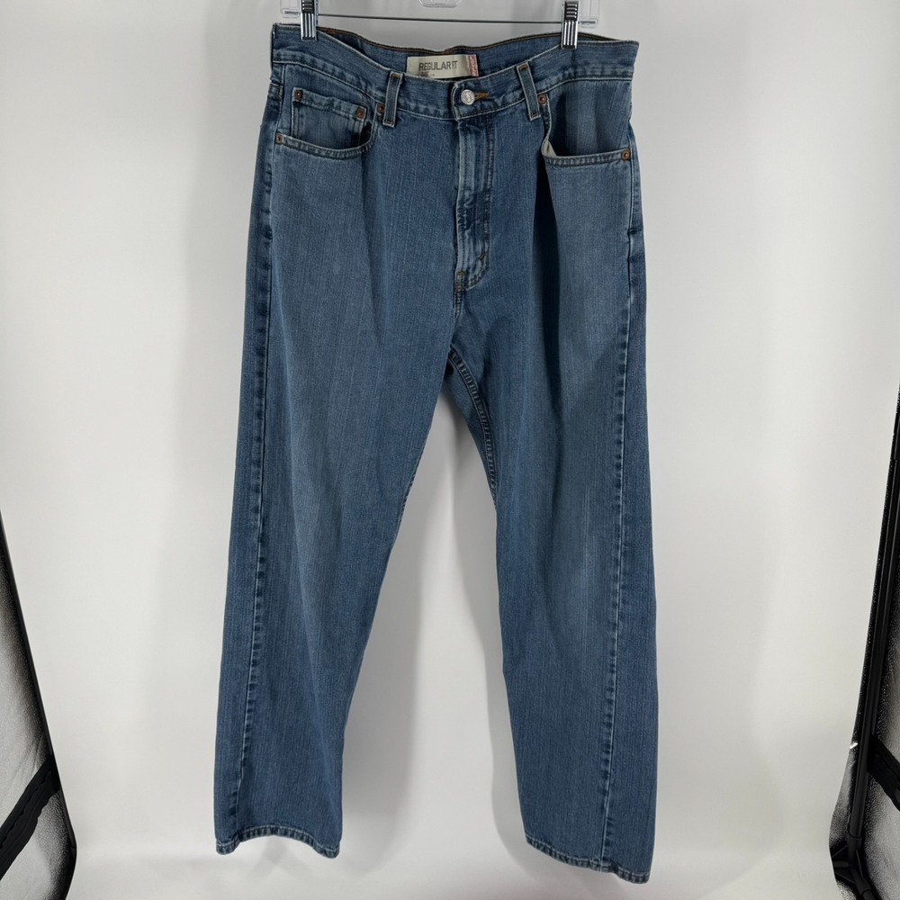 Vintage Levi's 505 Regular Fit Jeans Mens 36x34 Blue Denim Cotton Straight Leg‎